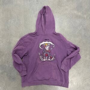Animato Naruto Pain Akatsuki Embroidered Hoodie Mens XL Purple Anime Sweatshirt